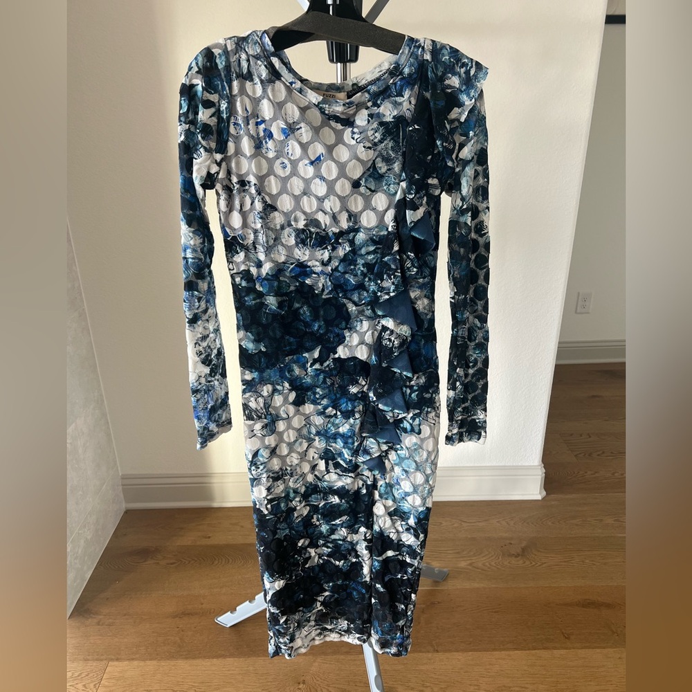 Fuzzi Blue and White Dress